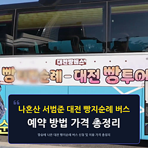 나혼자산다 서범준 대전 빵지순례 버스 예약 방법과 가격 총정리