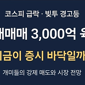 코스피 급락에 반대매매 3,000억 육박…개미들의 빚투 청산, 증시 바닥 신호일까?