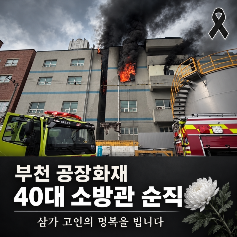 부천 내동 공장 화재 최신 상황, 가장 먼저 뛰어든 40대 소방관 심정지·끝내 사망·순직