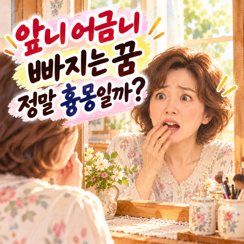 이빨 빠지는 꿈 단순한 악몽인 줄 알았는데 가족 생각에 마음이 철렁해지는 이유