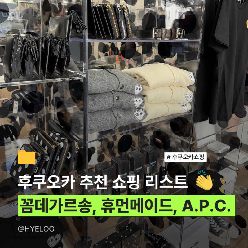 후쿠오카 텐진 쇼핑 추천 꼼데가르송 오픈런 휴먼메이드 아페쎄 구매 후기 및 일본 VS 한국 ....