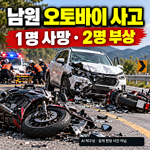 남원 오토바이 사고 이백면 SUV 충돌로 1명 사망·2명 부상