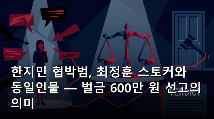 <b>한지민 협박범</b>, 최정훈 스토커와 동일인물 — 벌금 600만 원 선고의 ....