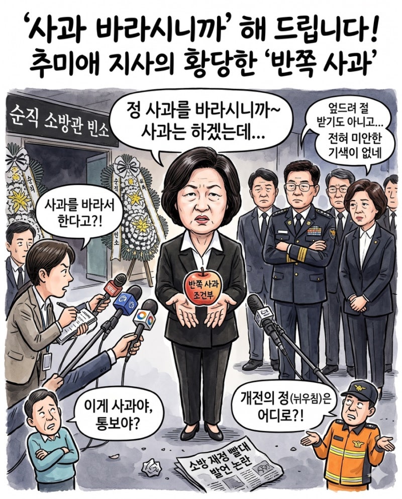 [팩트체크] 추미애 “사과 바라시니 사과하겠다” 발언, 사실일까?