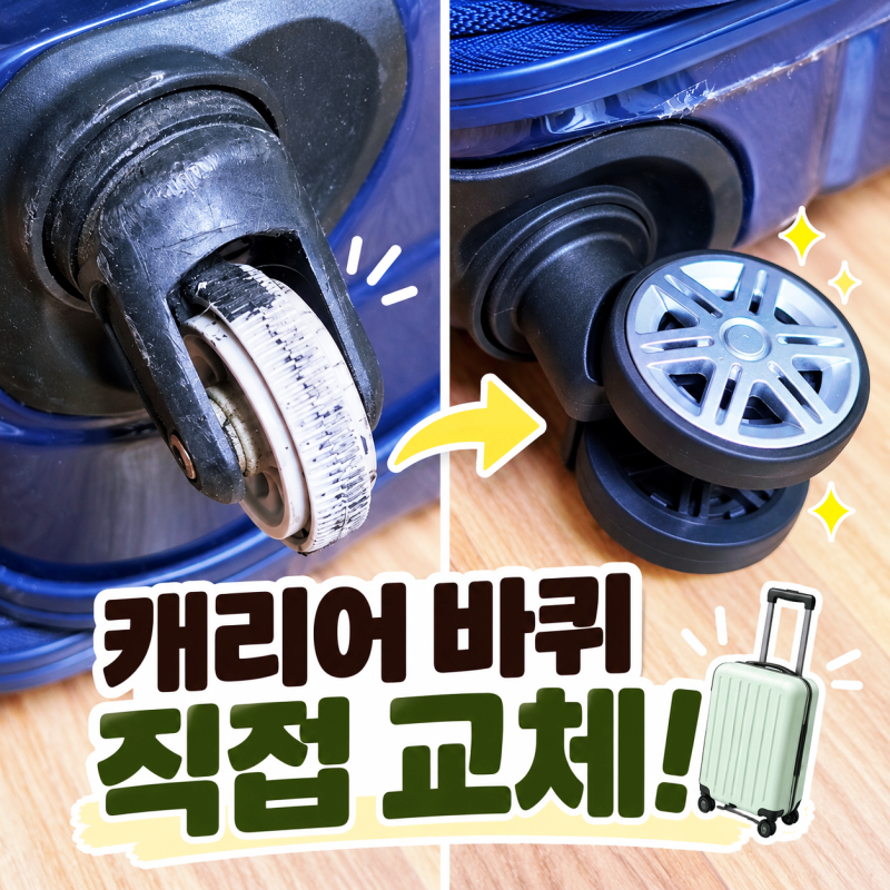 캐리어 바퀴가 닳았다면? 버리지 않고 직접 교체해 본 후기