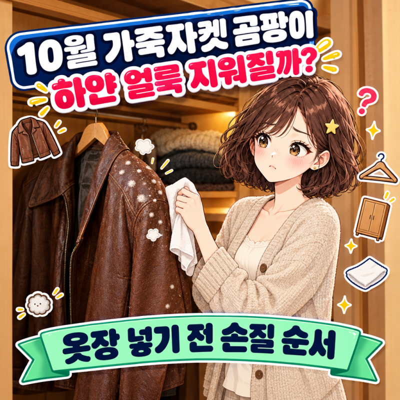 "꺼냈더니 하얗게 얼룩졌다" 10월 옷장 정리 가죽자켓 곰팡이 제거 방법