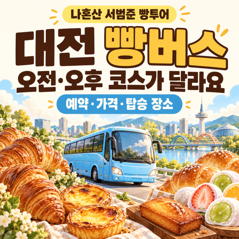 대전 빵버스 예약 방법, 나혼산 서범준 빵투어 가격·오전 오후 코스 비교