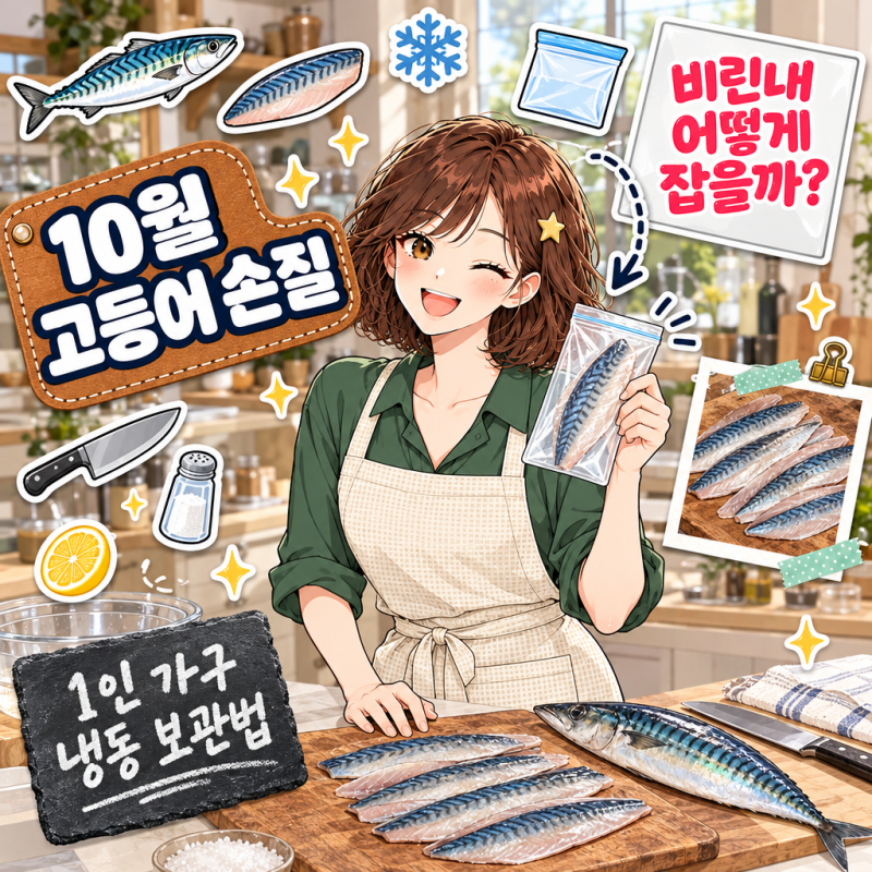 "통째로 냉동실에 넣지 마세요" 10월 제철 고등어 손질법, 1인 가구 냉동 보관 방법