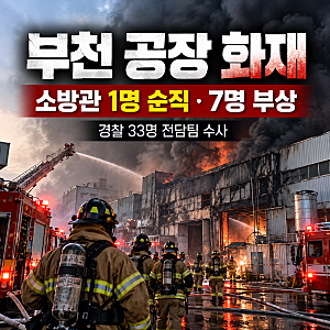 부천 공장 화재 참사…소방관 1명 순직·7명 부상, 사고 원인은?