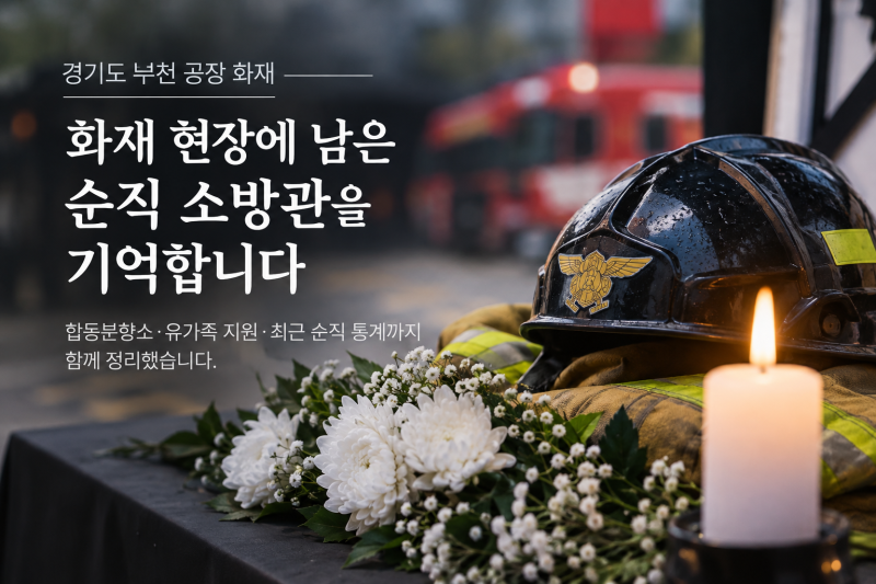 부천 공장 화재 진압 중 순직한 소방관…합동분향소와 유가족 지원, 우리가 기억해야 할 것