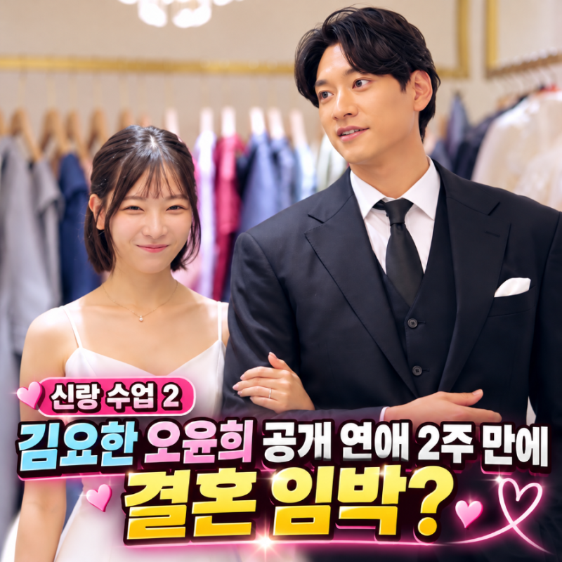 신랑 수업 2 김요한 오연희 공개 연애 2주 만에 결혼 임박? 슈트·웨딩드레스 입고 미래 상상