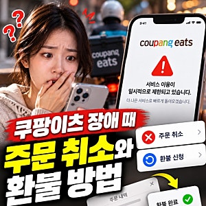 쿠팡이츠 장애 때 주문 취소와 환불 방법