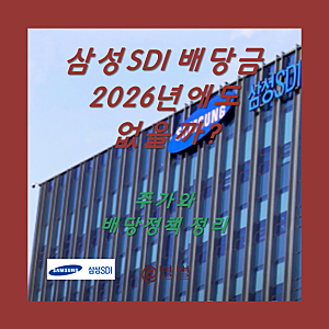 "삼성SDI 배당금 2026년에도 없을까" 주가와 재무 실적은?