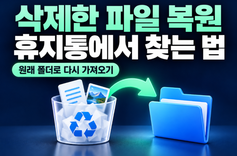 윈도우에서 삭제한 파일 복원하기｜휴지통에서 찾는 방법부터 OneDrive 확인까지