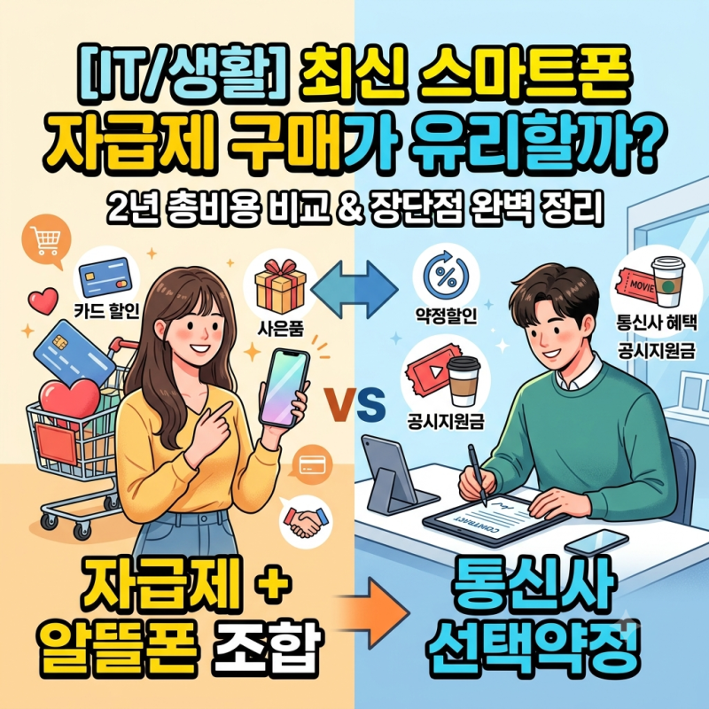 [IT/생활] 최신 스마트폰 자급제 구매가 유리할까? 통신사 공시지원금 혜택 총정리