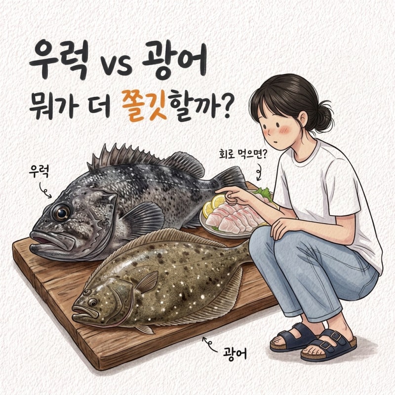 “광어보다 더 쫄깃하다고?” 우럭 광어 차이 제철 먹는법 회 매운탕