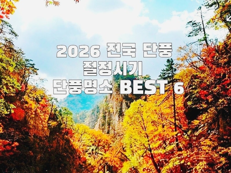 2026 전국 단풍 절정시기·단풍명소 BEST 6