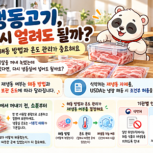 2026 냉동고기 해동 후 다시 얼려도 될까? 냉장·찬물·전자레인지 해동과 재냉동 예외