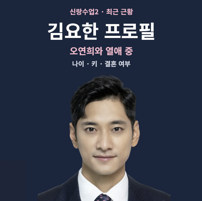 김요한 프로필 나이 키, 오연희 열애설부터 신랑수업2 근황까지