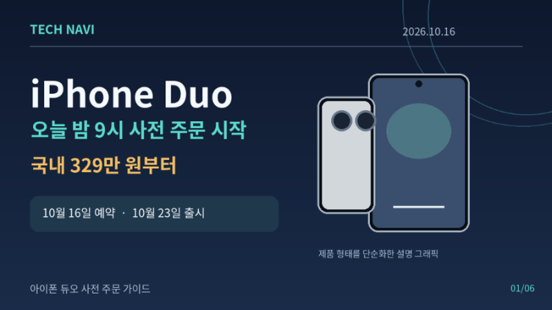 아이폰 듀오 16일 밤 9시 사전예약, 가격 329만 원부터…구매 전 확인할 점