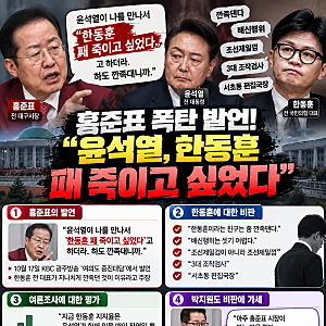 홍준표 폭탄 발언! “윤석열, 한동훈 패 죽이고 싶었다고 했다”