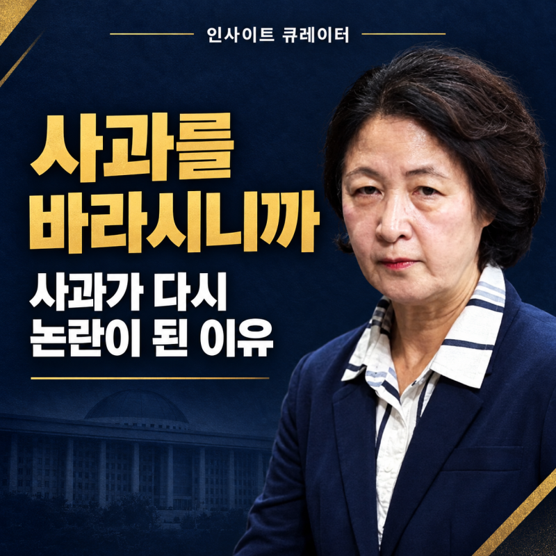 추미애, 나흘 만에 사과했는데…“사과를 바라시니까” 다시 논란된 이유