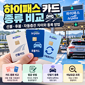 하이패스 카드 종류 비교｜선불·후불·자동충전 차이와 등록 방법