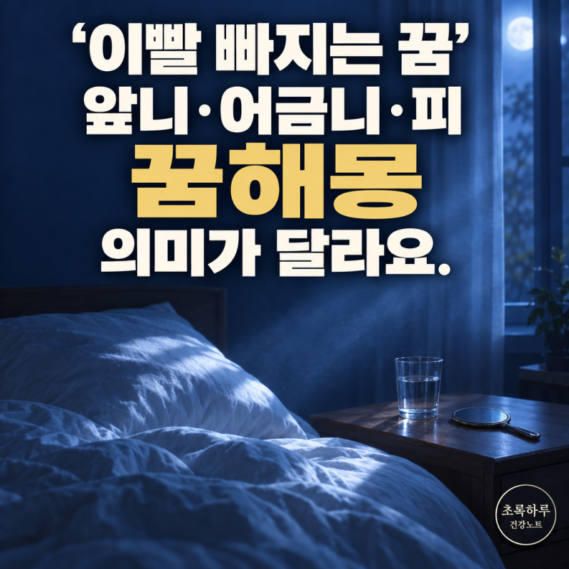 이빨 빠지는 꿈 해몽, "앞니·어금니·피 나는 꿈" 의미가 다르다?