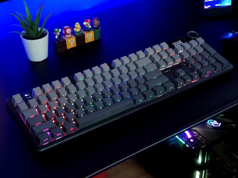 독거미 AULA F108 Pro 키보드 LCD, GIF, 움짤, 단축키 사용법 간단 후기