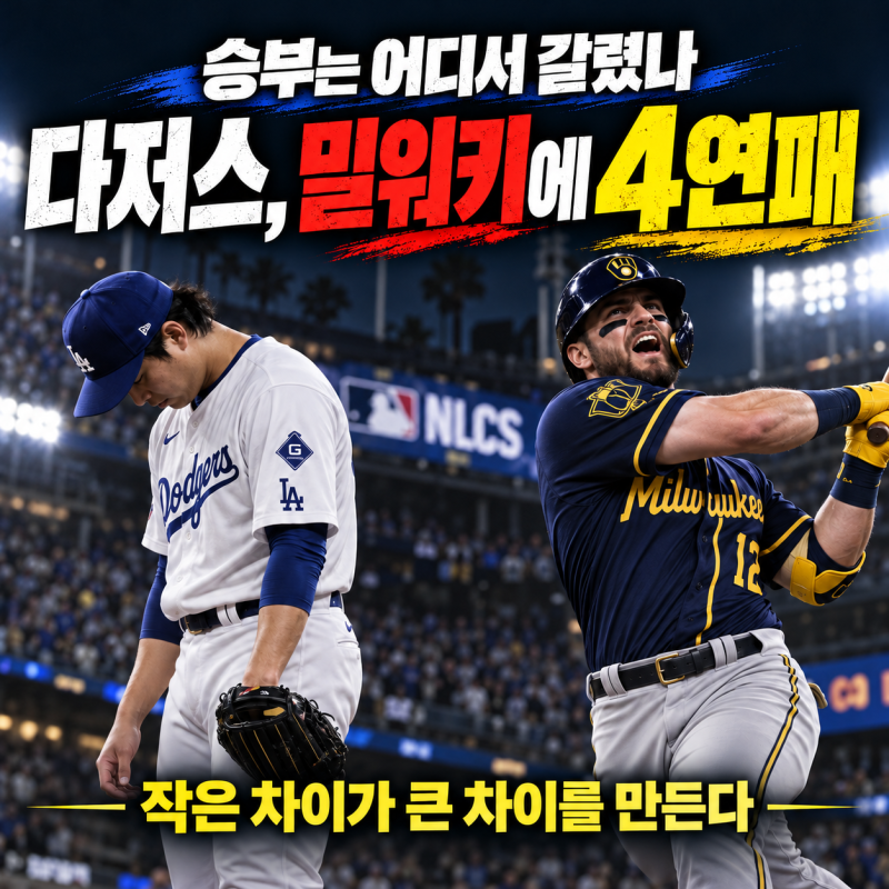 다저스, 밀워키에 4연패를 당하다니…승부는 어디서 갈렸나