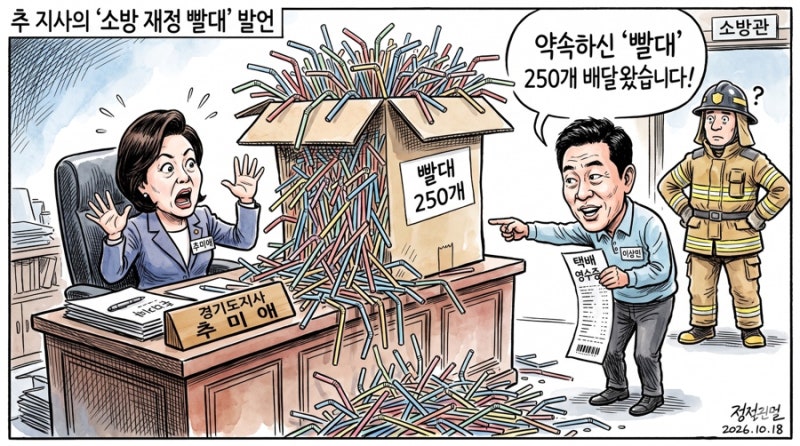 "소방은 재정 빨대?" 추미애 지사 발언 후폭풍…개그맨 이상민, 도청에 '빨대 250개' 항의 배송