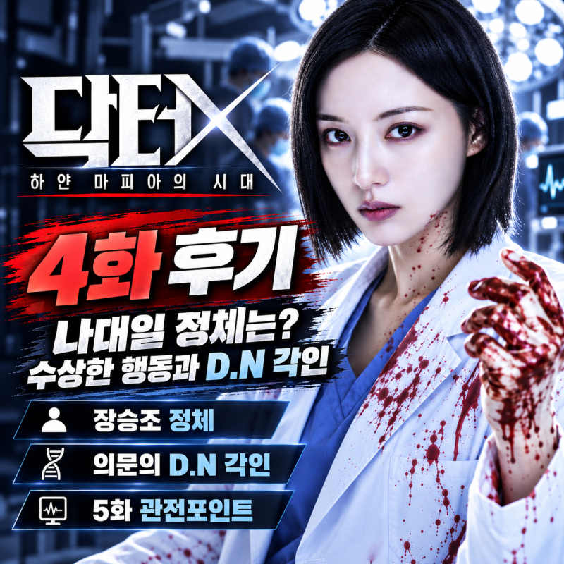 닥터X4화 나대일 정체는?수상한 행동과 D.N 각인(+장승조 정체·5화 관전포인트)
