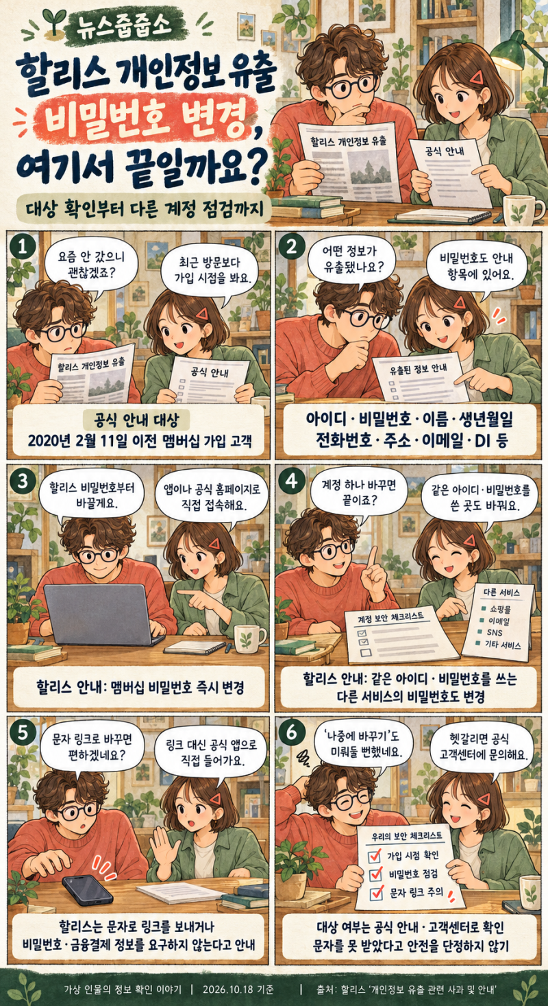 할리스 개인정보 유출, 비밀번호 하나 바꾸면 끝일까?