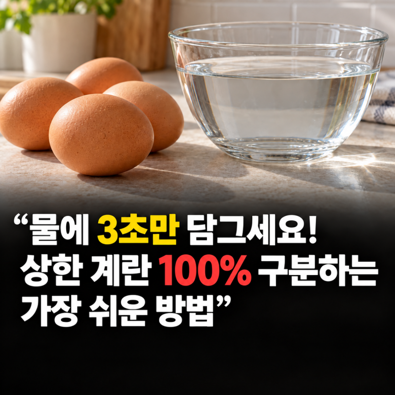 “물에 3초만 담그세요! 상한 계란 100% 구분하는 가장 쉬운 방법”
