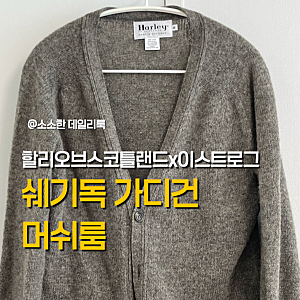 [할리오브스코틀랜드x이스트로그 퍼머넌트] 쉐기독 가디건(SHAGGY CARDIGAN - MUSHROOM) 리뷰 및 사....