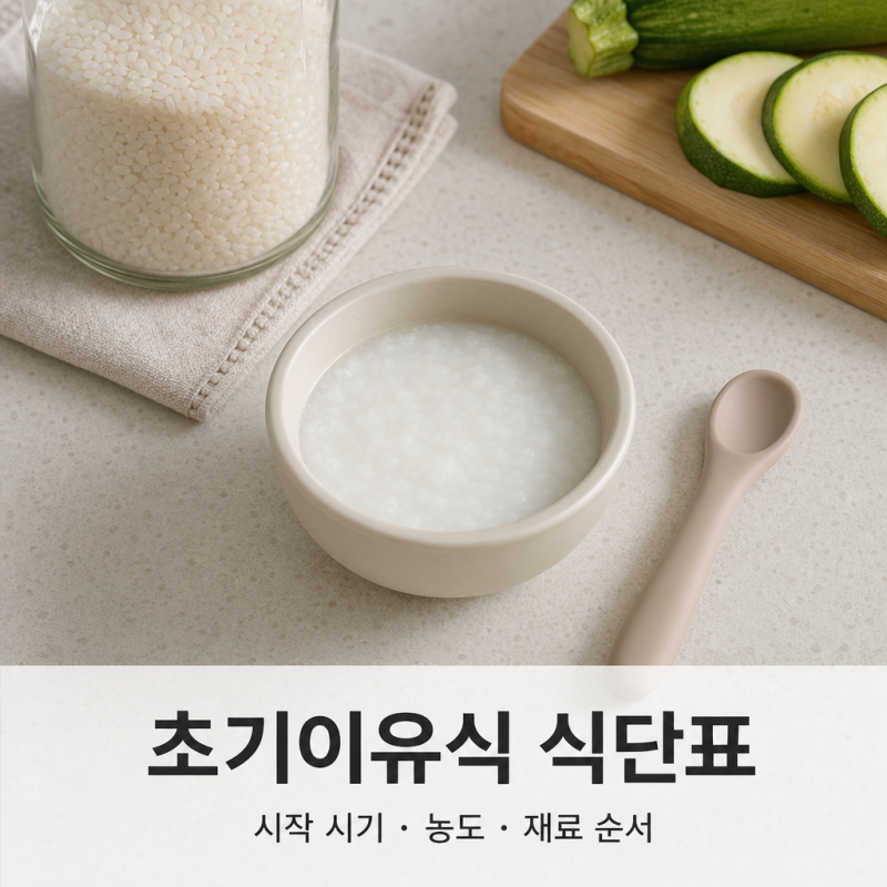 초기이유식 식단표 총정리｜시작 시기, 쌀미음 농도, 재료 순서, 양