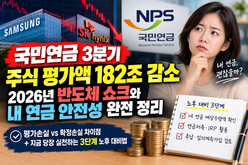 국민연금 3분기 주식 평가액 182조 감소: 2026년 반도체 쇼크와 내 연금 안전성 완전 정리