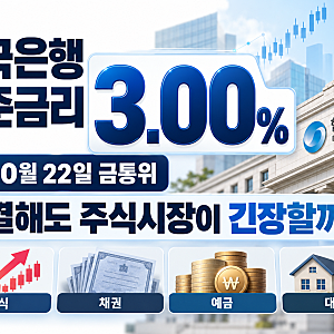 한국은행 기준금리 3%, 10월 22일 금통위 앞두고 주식보다 먼저 확인할 것들