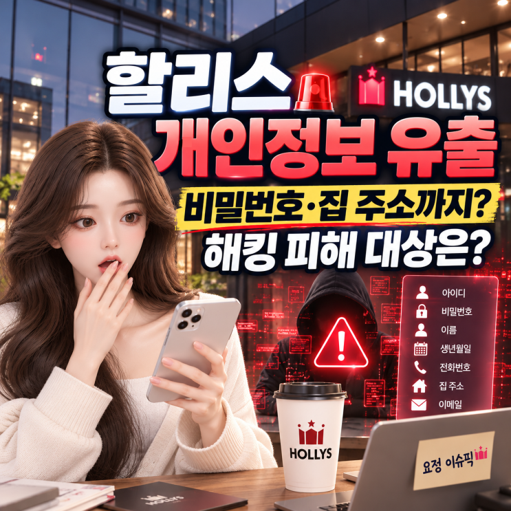 <b>할리스 개인정보 유출</b>, 비밀번호·집 주소까지? 해킹 피해 대상·확....