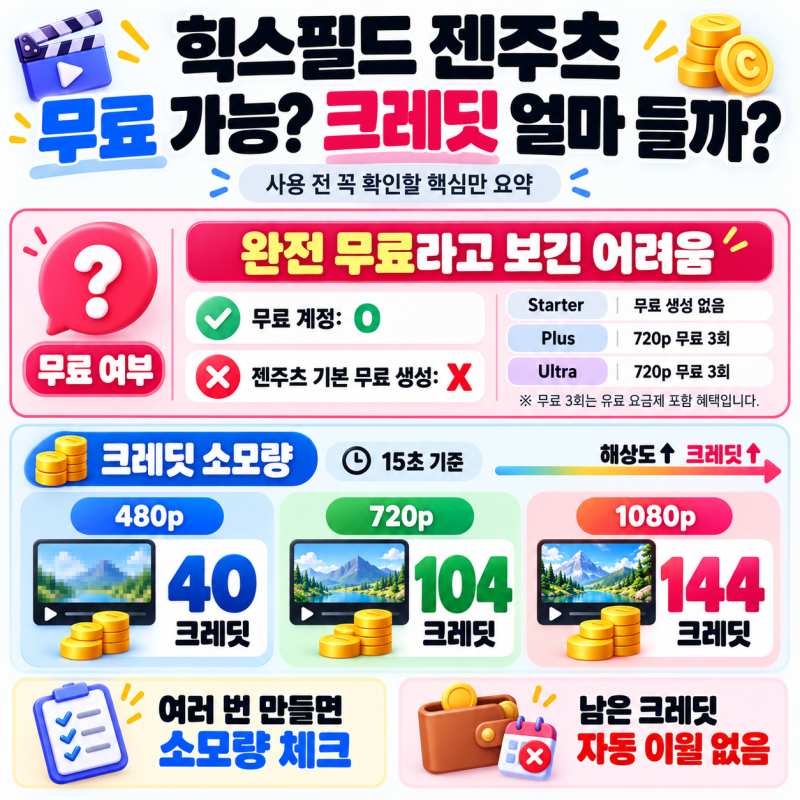 힉스필드 젠주츠(higgsfield Genjutsu) 무료일까? AI 춤 영상 만들기 전 꼭 알아둘 것(크레딧,요금제....