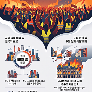 프랑스, 수십년만에 최악 폭동. 고물가 불만이 폭발하다