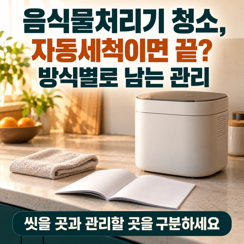 음식물처리기 청소, 자동세척이면 끝? 방식별로 남는 관리