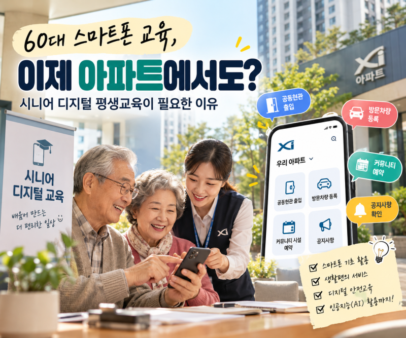 60대 스마트폰 교육, 이제 아파트에서도? 시니어 디지털 평생교육이 필요한 이유~ 모두의 평....