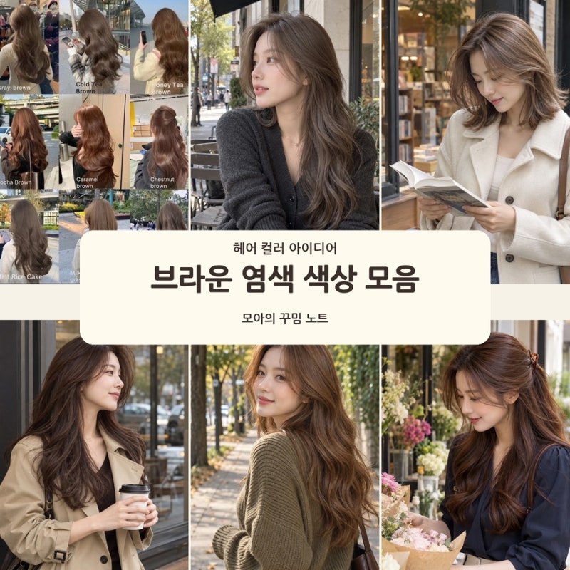 브라운 염색 색상 모음｜애쉬·밀크티부터 따뜻한 캐러멜까지
