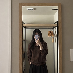 가을 초겨울 아우터 추천 | 온앤온 셔츠 스웨이드 점퍼 NEL6XM223_94 다크 브라운 내돈내산 후기