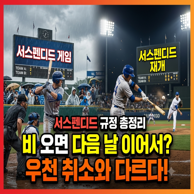 만약 비 와서 멈춘 야구, 다음 날 이어서 한다고? KBO 포스트시즌 서스펜디드가 뭐길래