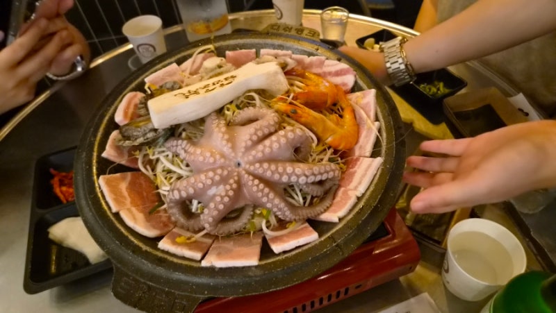 여수 낭만포차 맛집 여수낭만포차44번 해물삼합 꽃게마요구이