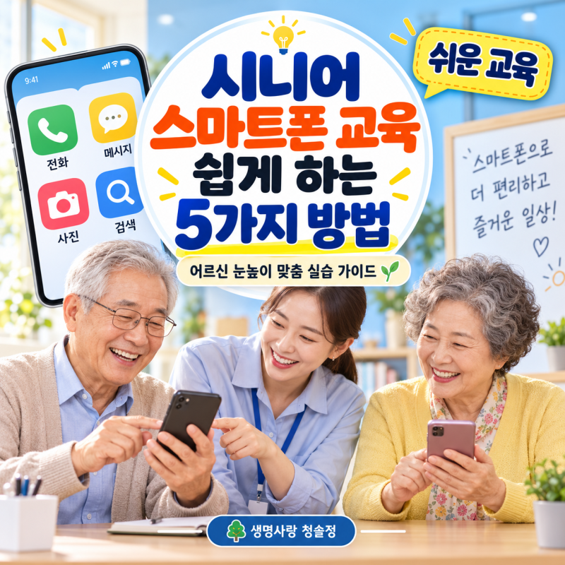 시니어 스마트폰 교육 쉽게 하는 5가지 방법, 어르신 눈높이 맞춤 실습 가이드