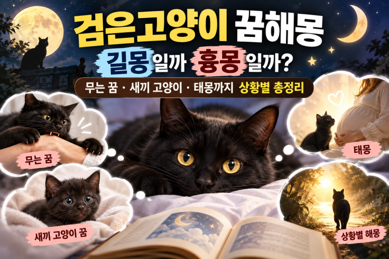 검은고양이 꿈해몽 길몽일까 흉몽일까? 무는 꿈·새끼 고양이·태몽까지 상황별 총정리