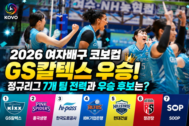 2026 여자배구 코보컵 GS칼텍스 우승, 정규리그 7개 팀 전력과 우승 후보는?